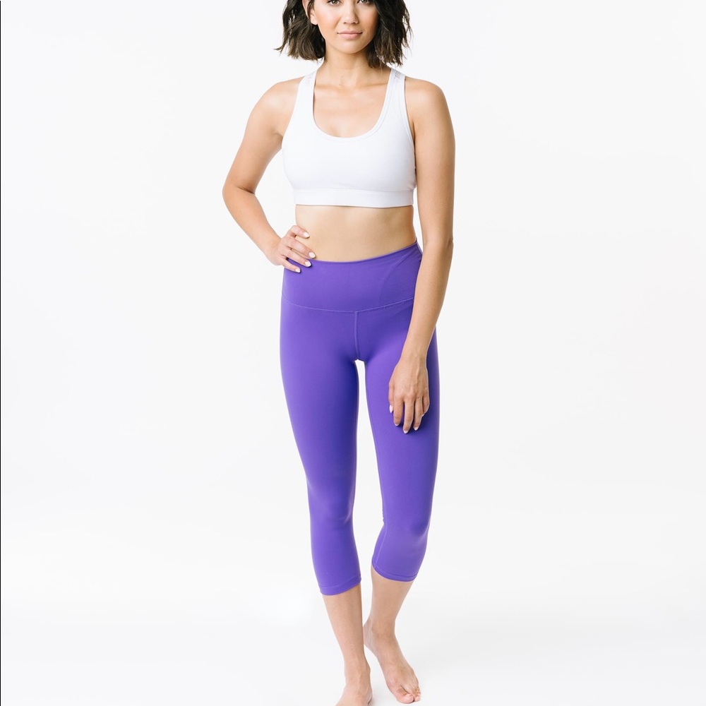 Zyia Purple Ascend Crop high waisted Leggings 6/8